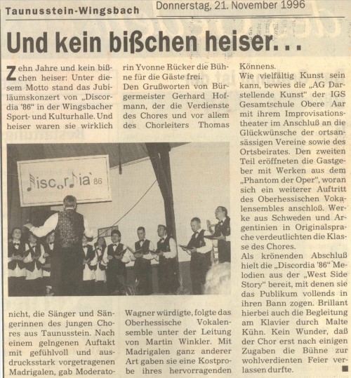 Zeitungsausschnitt 1996